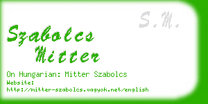 szabolcs mitter business card